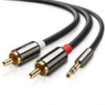 UGREEN 10591 3.5mm Male to 2RCA Male Audio Cable - 5m (Black)