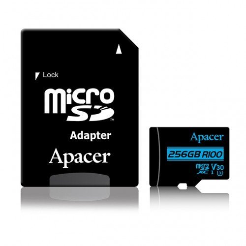 256gb-microsdxc-01-500x500-1.jpg Apacer 256GB MicroSDXC UHS-I U3 V30 R100 Class-10 Memory Card with Adapter (AP256GMCSX10U8-R) - Image 1