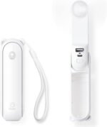 JISULIFE F8 3-in-1 Mini Foldable Fan with Flashlight & Power Bank (2000mAh) - Image 2
