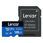Lexar High-Performance 633x 128GB MicroSDXC UHS-I Memory Card with Adapter (LSDMI128BB633A)