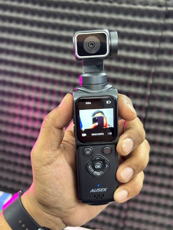 Ausek AT-M105 4K Pocket Gimbal Camera with Stabilizer