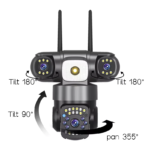 V380 Pro 3 Lens CCTV Outdoor Waterproof Night Vision PTZ Camera (4G+LAN Edition) - Image 2