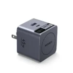 UGREEN X371 (65821) 45W Dual USB-C GaN Fast Charger with Retractable Cable Space Gray - Image 4