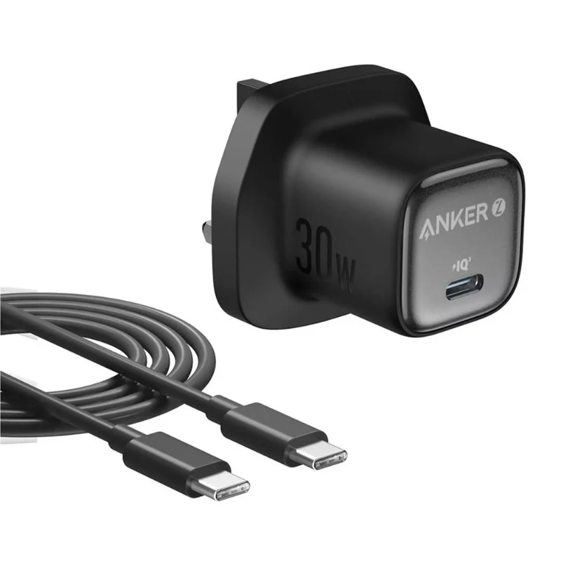 anker-zolo-30w-pd-3-0-charger-with-1m-usb-c-cable-black-b2698k11-1.webp Anker Zolo 30W, PD 3.0 Charger with C Cable 1M- Black - Image 1