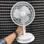 DP 7627 Rechargeable Portable USB Fan with LED Light (4000mAh)