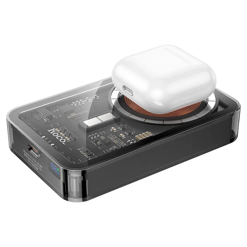 hoco-q14a-ice-crystal-magnetic-power-bank-10000mah-tws-wireless-charging.webp Hoco Q14A 10000mAh Transparent Wireless Power Bank Price in BD - Image 1