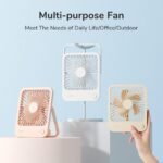 JISULIFE FA26A Portable Ultra-Slim Rechargeable Desk Fan - Image 2