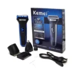 Kemei KM-6330 3-in-1 Professional Rechargeable Hair, Beard and Nose Trimmer - Image 3
