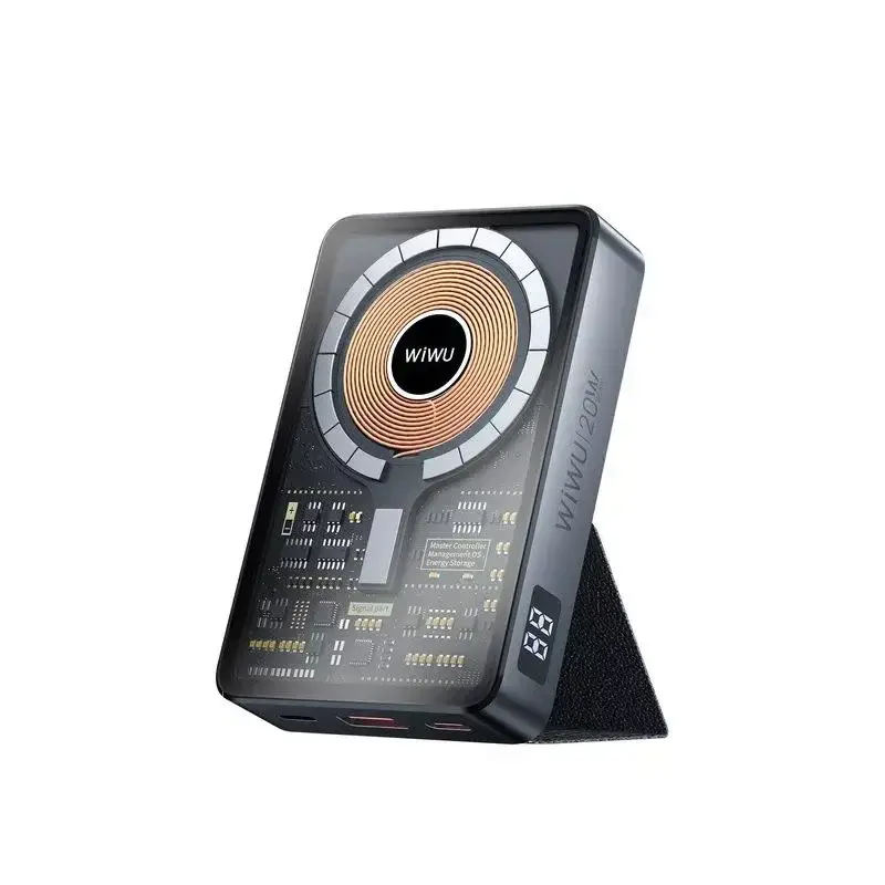 product_11141_main.webp WiWU JC-21 Transparent Magnetic Power Bank 22.5W 10000mAh with Foldable Stand - Image 1