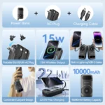 Vention FHXB0 10000mAh 22.5W PD & QC Travel Fast Charging Power Bank with Digital Display - Image 3