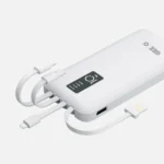 Geeoo P100 10000mAh Power Bank With Attached Cables – Smart Black Edition - Image 2