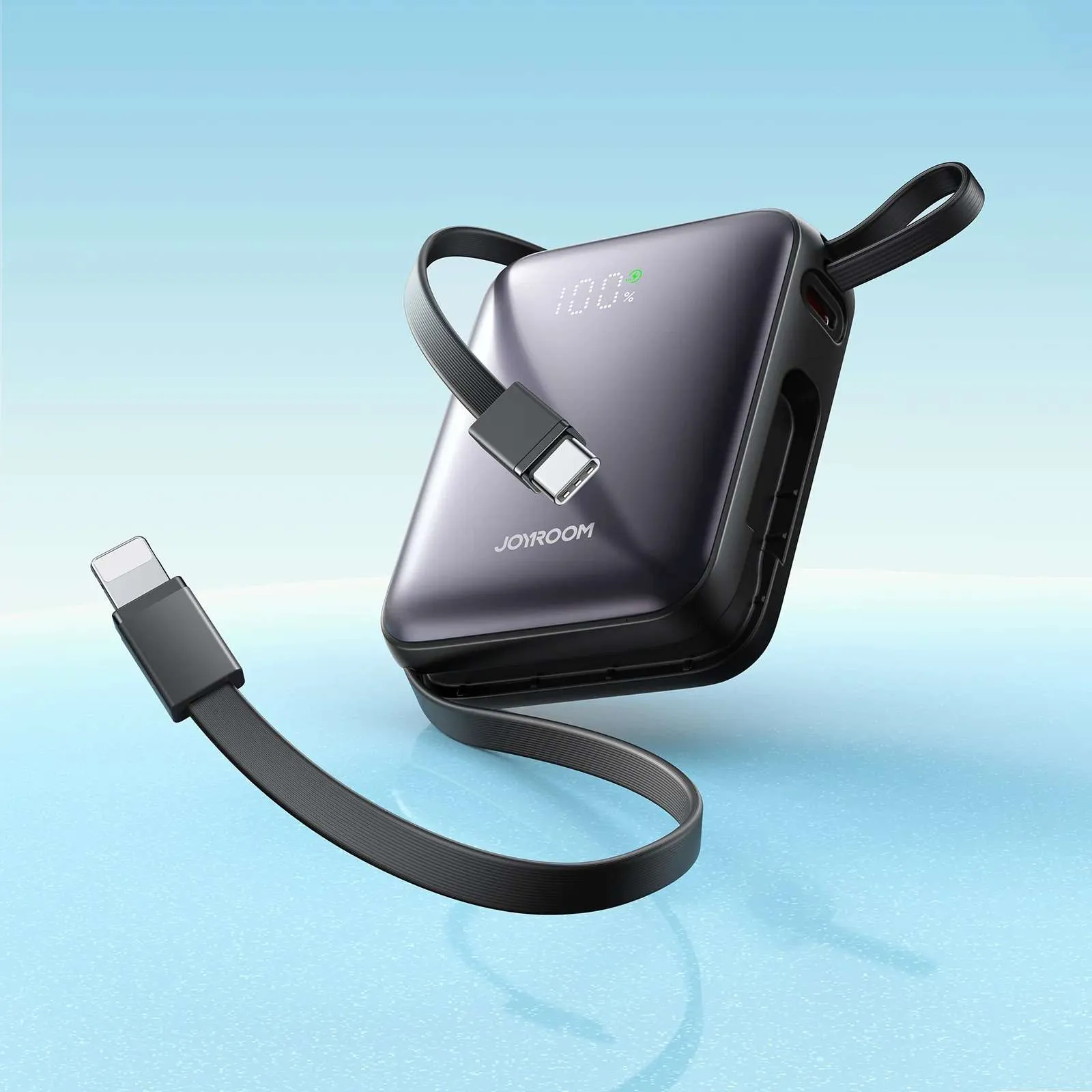 product_1769934824_697f0fe8e1685.webp Joyroom JR-PBF27 Mini 22.5W 10000mAh Power Bank with Built-in Lanyard Cable - Image 1