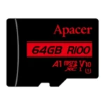 Apacer R100 MicroSDXC UHS-I U1 V10 A1 64GB Class-10 Memory Card (AP64GMCSH10U6-R)