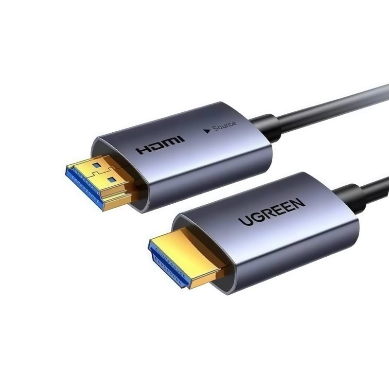 s5TaUrsM97eDI1Z1TPJqj7mcQy4PjMhyxOGBj2PR.jpg UGREEN HD178 (45504) 4K Ultra HD HDMI Male to Male Fiber Optic Cable (15m) - Black - Image 1