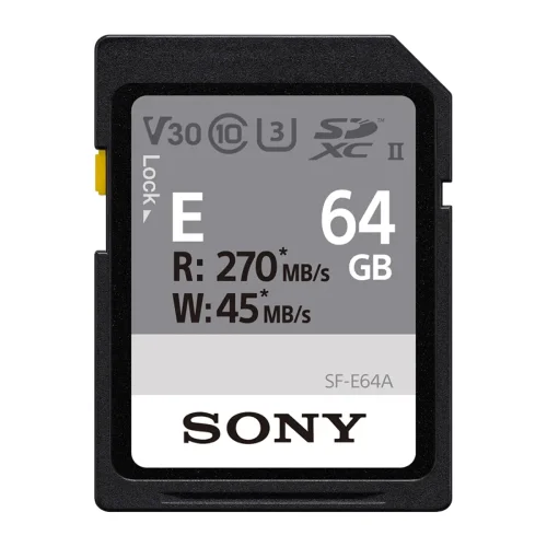 sf-e-series-64gb-002-500x500-1.webp Sony SF-E Series UHS-II SDXC 64GB Memory Card (SF-E64) - Image 1