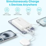 Anker Zolo 20000mAh 45W Power Bank with Built-in USB-C Cables- White - Image 2